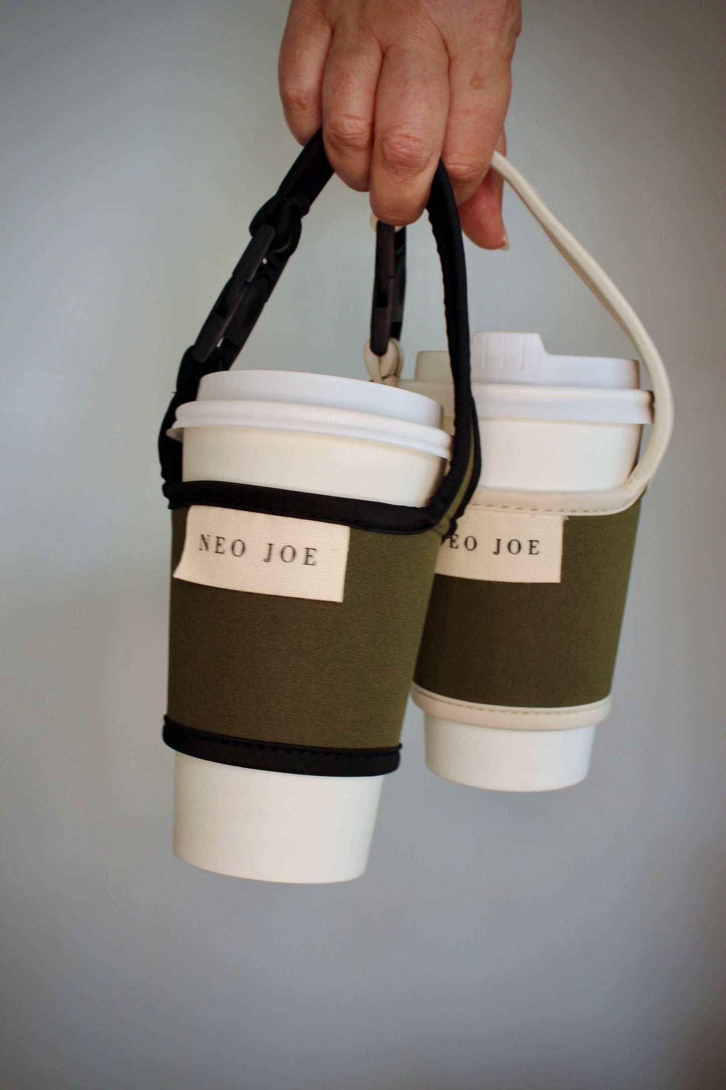COFFEE SLING IN KHAKI WITH BLACK TRIM